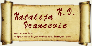 Natalija Vrančević vizit kartica